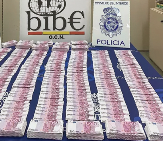 Some of the over 4 million in counterfeit 500 Euro notes 