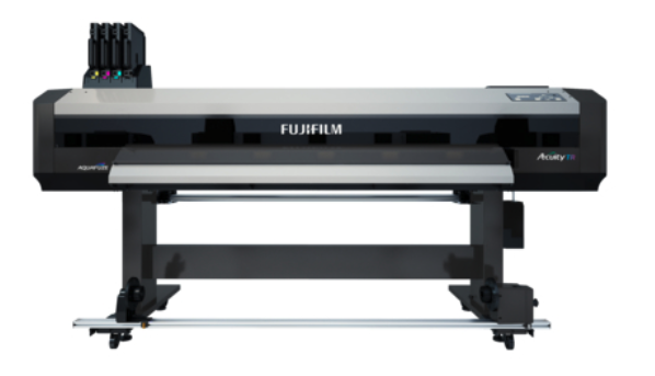 FUJIFILM ACUITY TR(tm) roll-fed printer, equipped with AQUAFUZE™ water-based UV ink technology.