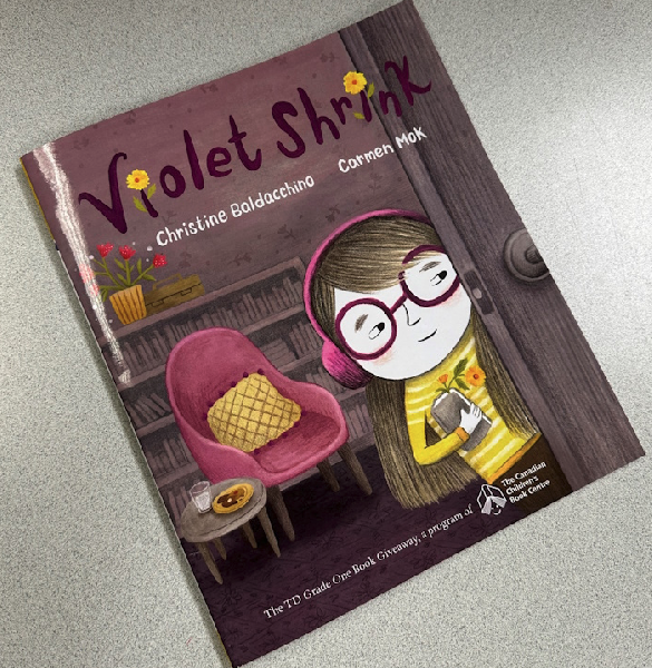 Friesens printed, Violet Shrink. Francophone Canadians and French immersion students will receive copies of the French translation.