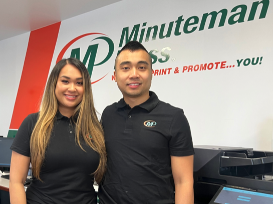Melanie Collao and Gary Biala owners of Minuteman Press in Winnipeg